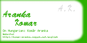 aranka komar business card